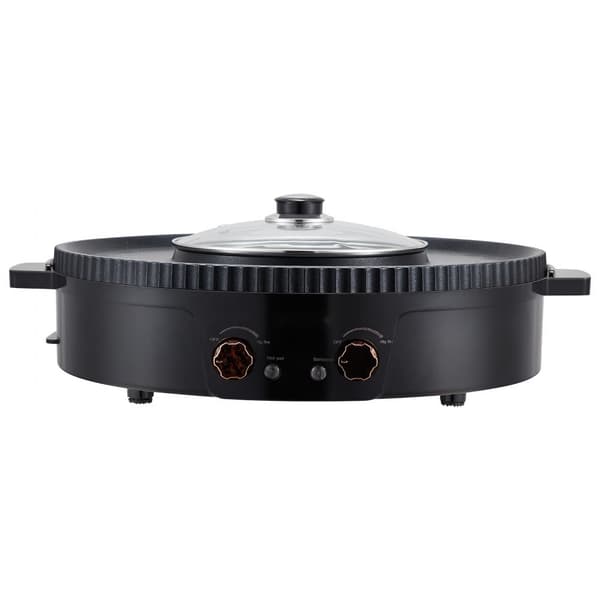 Hot Pot med Grill 1800W, 2-i-1 Elektrisk, Rökfri Grill och Hot Pot, Energisnål, Snabb Uppvärmning