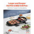 Miniatyrbild 3 av 11: Hot Pot med Grill 2-i-1, 2200W Elektrisk Rökfri Grill, Snabb Uppvärmning, Digital Temperaturkontroll