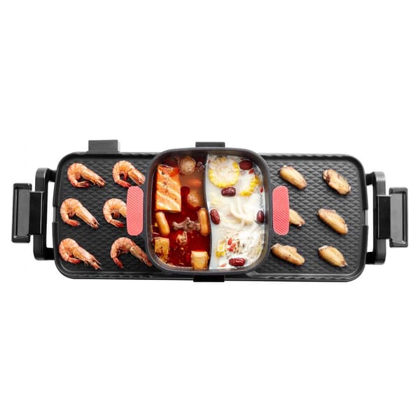 Hot Pot Grilli 2300W, 2-in-1 Sähkögrilli, Savuton, Irrotettava Kattila