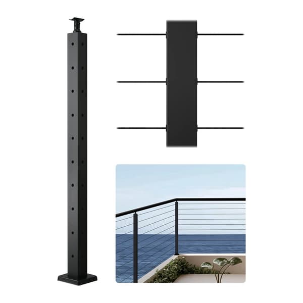 VEVRO Kabelgelænderstolpe, 36x2x2 tommer, L-formede huller, model 1JZLGZXHS914ZPBNY001V0