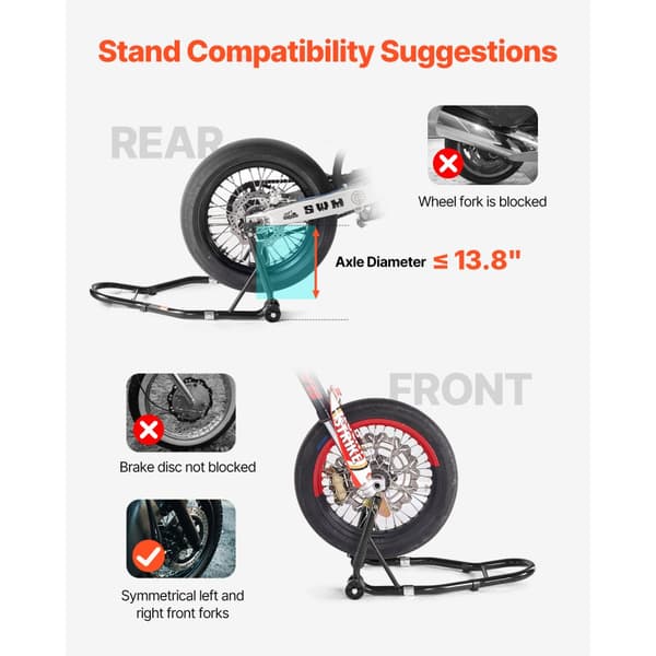 Motorcykel For- og Bagstøttebensløft, 1100 lbs Spoolift Paddock, Svingarm Stabilisator
