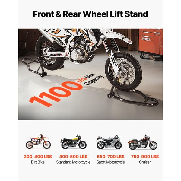 Motorcykel For- og Bagstøttebensløft, 1100 lbs Spoolift Paddock, Svingarm Stabilisator