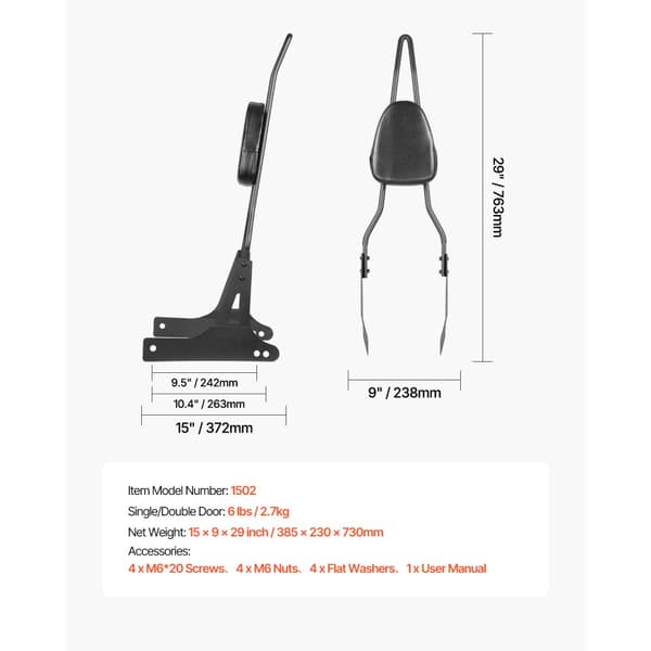Harley-Davidson Dana, Moottoripyörän Selkänoja Sissy Bar, Kestävä ja Mukava