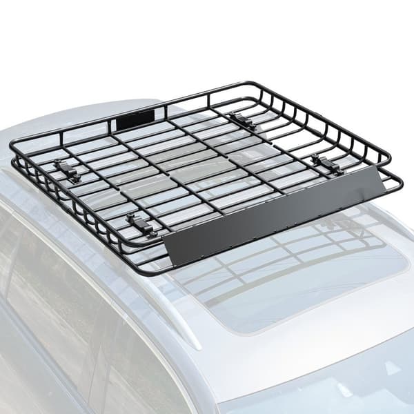 Tagbøjlekurv 109,2 x 127 x 10,4 cm, Bagageholder til bilens top, robust konstruktion, nem installation