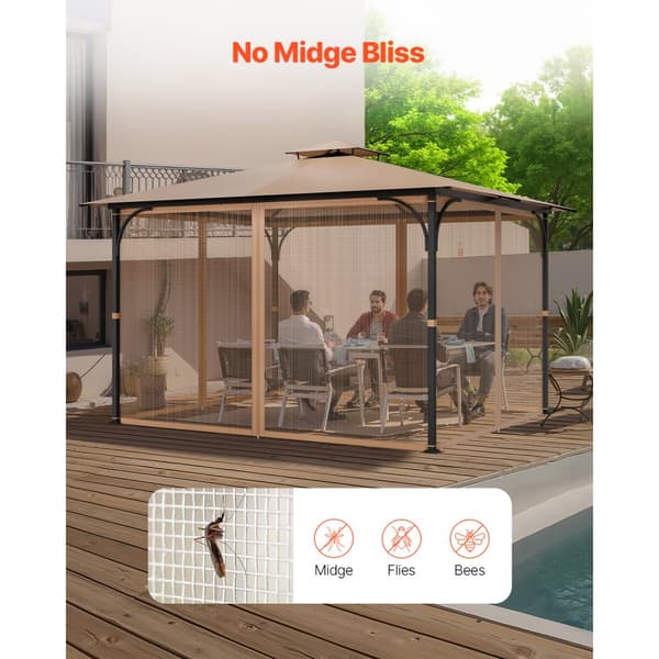 Ersättningsnät till Paviljong, 25x3,5x2,1m Uteplatsnät, Endast Nät för Utomhusanvändning