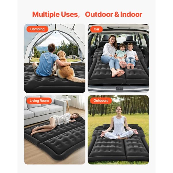 Billuftmadrass, Uppblåsbar Sovsäck, Ideal för Bil Camping, Anpassningsbar till SUV, MPV, Sedan