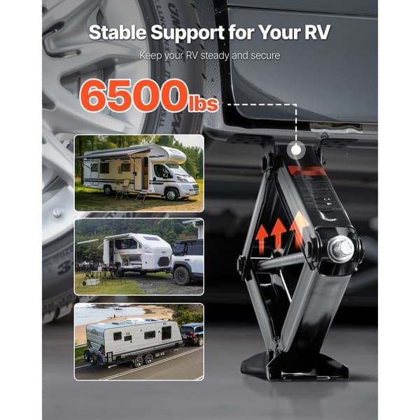 RV Saksdonkrafte 6500lbs, 23,4 tommer, RV Stabilisator Nivelleringssaksdonkrafte, Sæt med 4 stk.