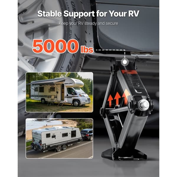 RV Saksdonkrafte 5000lbs, 23,4 Tommer, Stabilisator Nivelleringssaksdonkrafte, 4 Sæt
