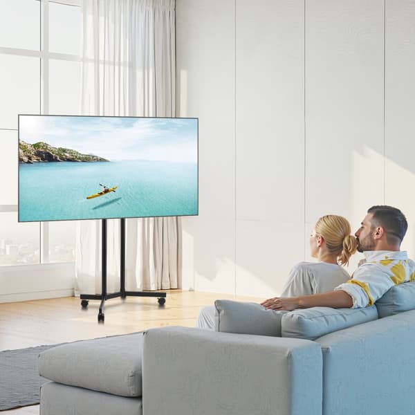 TV-teline pyörillä, Siirrettävä TV-kärry, Kestää jopa 40 kg, 32–65 tuuman näytöille