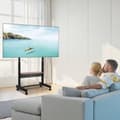 Miniatyrbillede 8 af 11: Rullende TV-Stativ, Mobil TV-Vogn, Holder op til 90kg, Passer til 55-100 Tommer TV