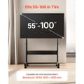 Miniatyrbillede 2 af 11: Rullende TV-Stativ, Mobil TV-Vogn, Holder op til 90kg, Passer til 55-100 Tommer TV