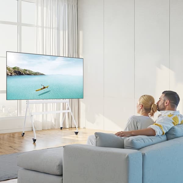 Rullende TV-stander, Mobil TV-vogn, Kan bære op til 198 lbs, Til 35-100 tommer skærme