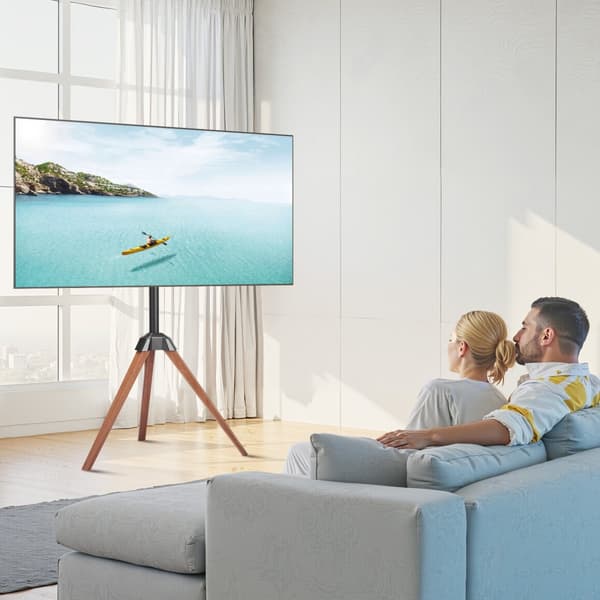 TV-Tasolle Jalustateline, Puinen, Kestää jopa 45kg, 40-65 Tuuman Näytöille