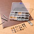 Miniatyrbillede 8 af 11: Læderbearbejdningsværktøjssæt 61 stk., Gravering, Stansning, Stempel, Syværktøj, Avanceret teknik, Holdbart Materiale