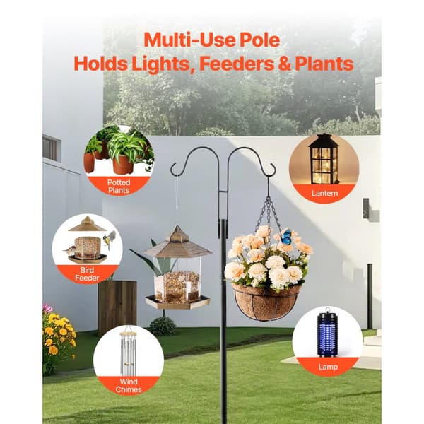 Dobbelt Hyrdekrog 8-pak, 2345 mm Kraftig Fuglefoderstang, Robust og Nem at Installere