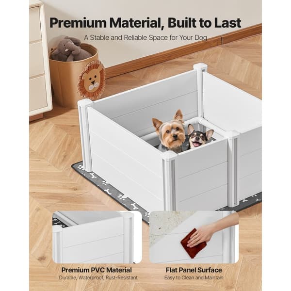 Hvalpekasse til Hunde, 91x91x46 cm Model, Dørhøjdejusterbar, Ideel til Mellemstore Hunde