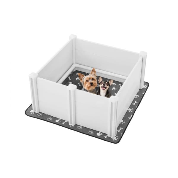 Hvalpekasse til Hunde, 91x91x46 cm Model, Dørhøjdejusterbar, Ideel til Mellemstore Hunde