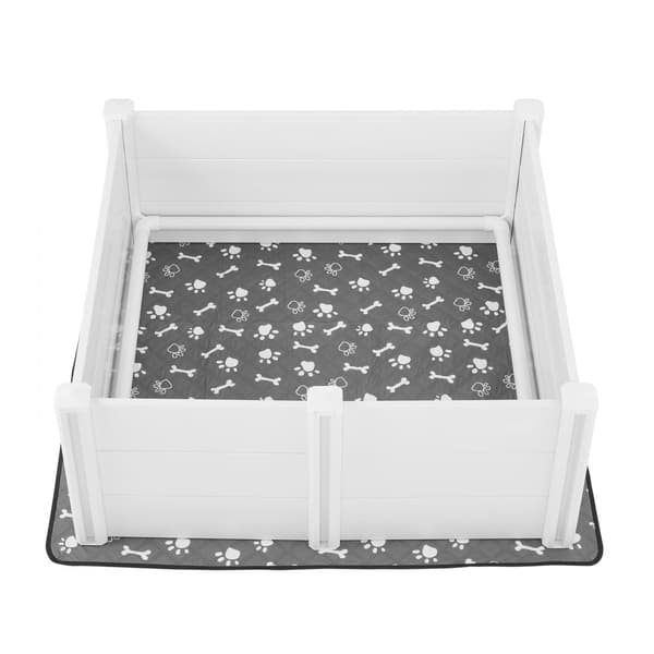 Hundehvalpekasse, 122x122x46 cm, med justerbar dør, ideel til store hunde