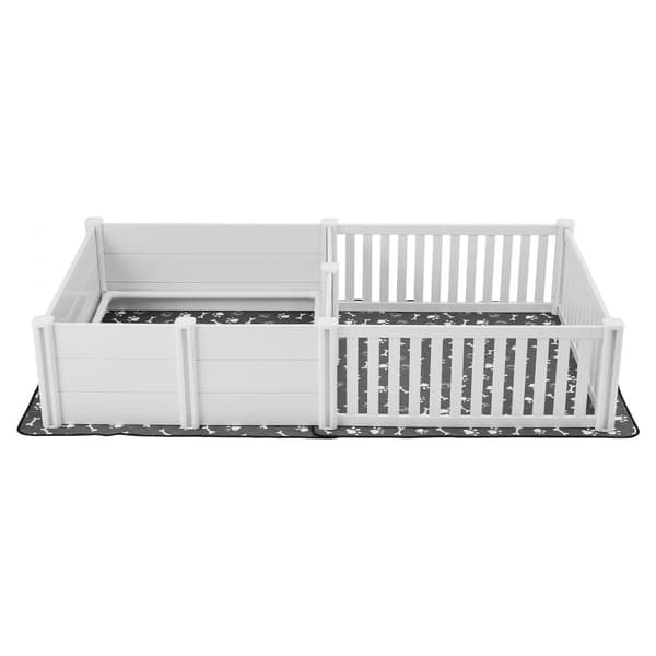 Valpningslåda för extra stora hundar, Modell 237x112x46 cm, 2 rum, robust konstruktion