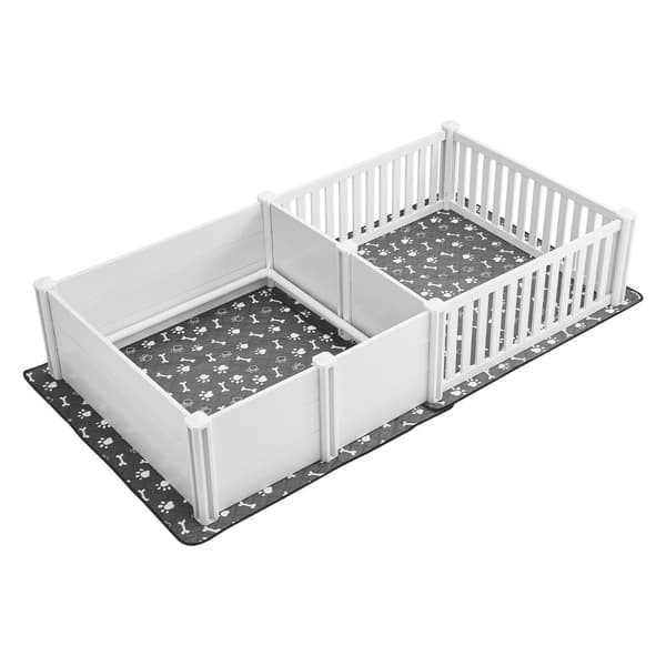 Valpningslåda för extra stora hundar, Modell 237x112x46 cm, 2 rum, robust konstruktion