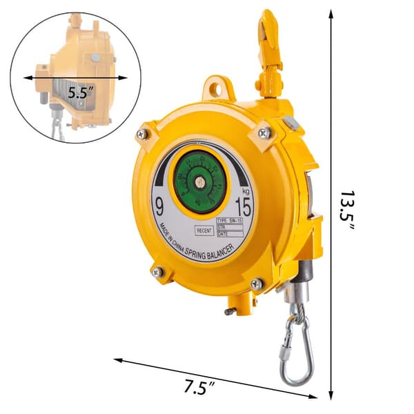 Veerbalancer, Draagvermogen 9-15kg, Staalkabel, Assemblagelijn Gereedschap, Robuust Design