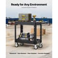 Miniatyrbillede 5 af 11: 2-hylders Servicevogn, 550 lbs Kapacitet, 31,3 x 17,7 Tommer, Vogn med Hjul til Tungt Arbejde