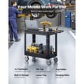 Miniatyrbillede 2 af 11: 2-hylders Servicevogn, 550 lbs Kapacitet, 31,3 x 17,7 Tommer, Vogn med Hjul til Tungt Arbejde
