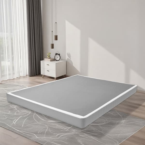 Boxmadras Queen Size, Sengestel med stof, Mål 79,1 L x 59,4 B x 4 H in