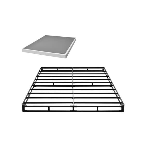 Boxmadras Queen Size, Sengestel med stof, Mål 79,1 L x 59,4 B x 4 H in