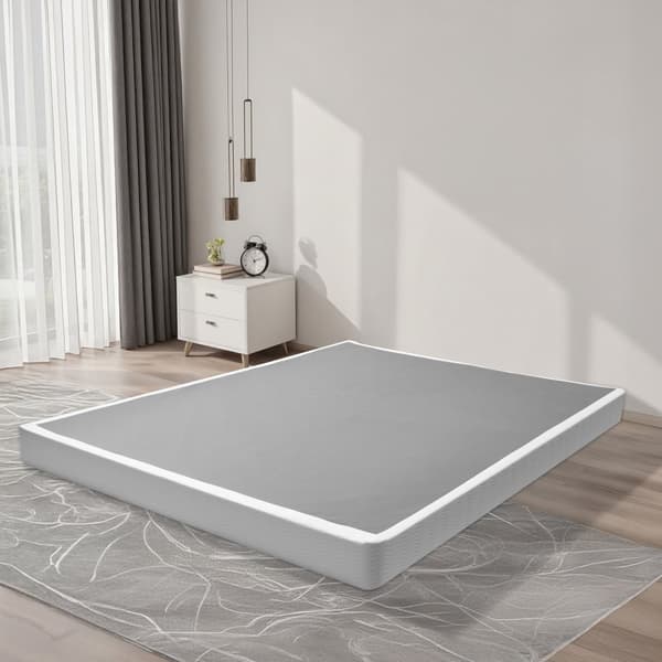 Boxmadras Queen Size, Sengestel med stof, 200,9L x 151,4B x 13H cm