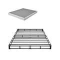 Miniatyrbillede 1 af 11: Boxmadras Queen Size, Sengestel med stof, 200,9L x 151,4B x 13H cm