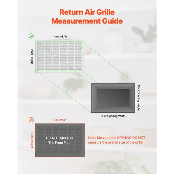 Returluftfiltergitter, Passer til Kanalåbning B30 x H20 Tommer, Inklusiv Filter