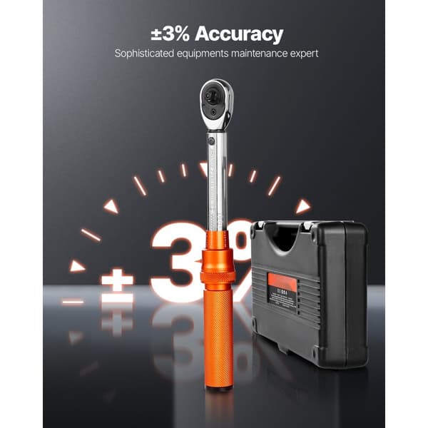 Click Momentnøglesæt 1/4 tommer, 20-240 lbf-in/2,3-27,1 Nm, Orange Farve, Præcise Målinger
