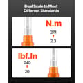 Miniatyrbillede 4 af 11: Click Momentnøglesæt 1/4 tommer, 20-240 lbf-in/2,3-27,1 Nm, Orange Farve, Præcise Målinger