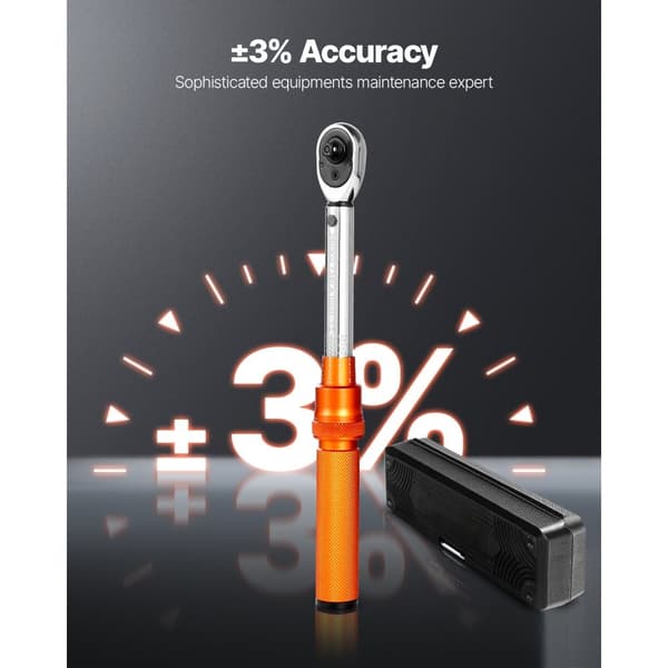 Click Momentnøglesæt 1/4 tomme, 20-200 lbf-in /2,3-22,6 Nm, Farve Orange