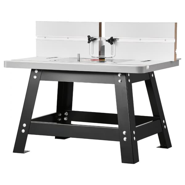 Bordfræserbord 24x15,7 tommer, med hegn, MDF-top, støvopsamlingsport, robust konstruktion