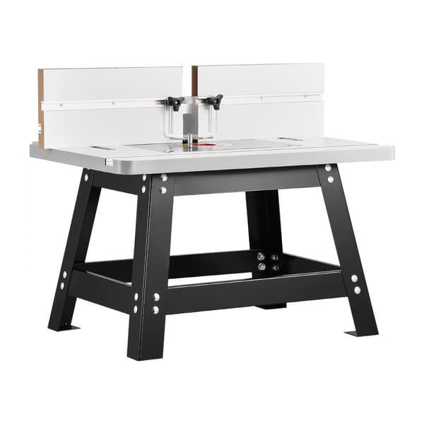 Bordfræserbord 24x15,7 tommer, med hegn, MDF-top, støvopsamlingsport, robust konstruktion