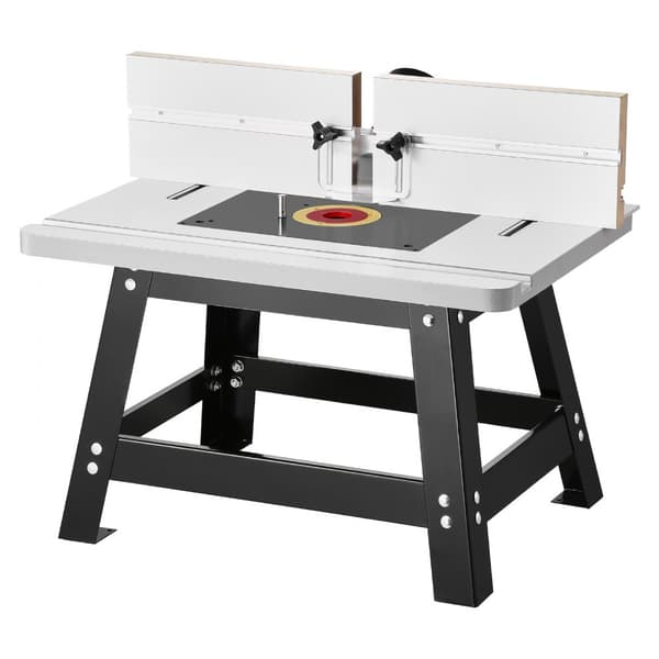 Bordfræserbord 24x15,7 tommer, med hegn, MDF-top, støvopsamlingsport, robust konstruktion