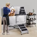 Miniatyrbillede 8 af 11: Hundebadekar i rustfrit stål, 127 cm, med rampe og vandfilterfunktioner