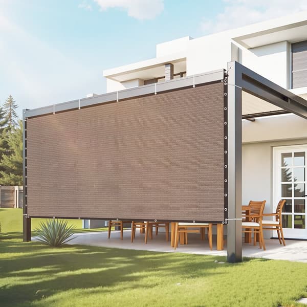 Aurinkosuoja 90%, kangas, näköeste 10x12 jalkaa, Patio- ja puutarhakäyttöön, Ruskea