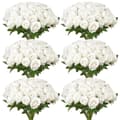 Miniatyrbillede 1 af 11: Hvide Roser Kunstige Blomster, 120 stk. Realistisk Buket, Perfekt til Juleboligindretning