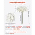 Miniatyrbillede 7 af 11: 205 stk Kunstige Silkehortensia Blomster, 9,8 tommer Buketarrangement, Hvid