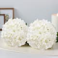 Miniatyrbillede 8 af 11: 205 stk Kunstige Silkehortensia Blomster, 9,8 tommer Buketarrangement, Hvid