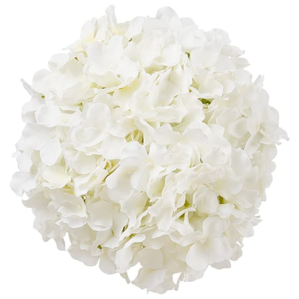 205 stk Kunstige Silkehortensia Blomster, 9,8 tommer Buketarrangement, Hvid