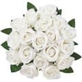 Miniatyrbillede 10 af 11: 60 stk. hvide roser, Kunstige Blomster, Realistisk buket til Juledekoration