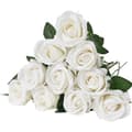 Miniatyrbillede 11 af 11: 60 stk. hvide roser, Kunstige Blomster, Realistisk buket til Juledekoration
