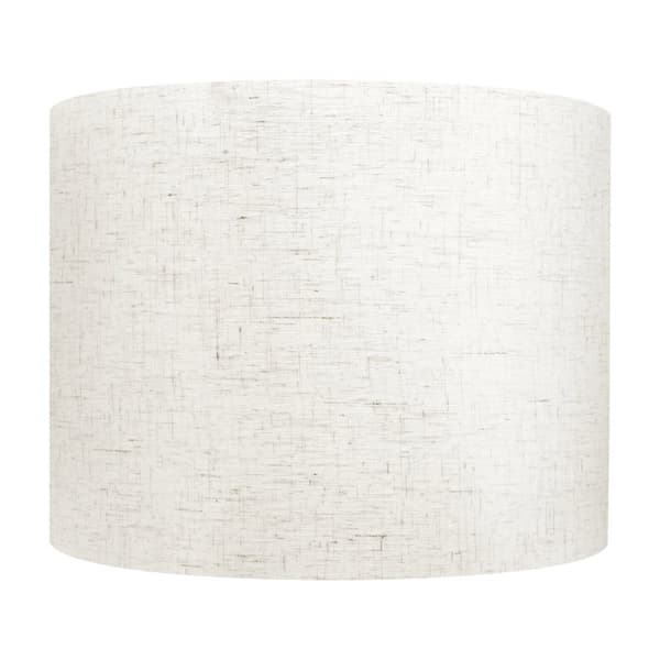 Rumpu-lampunvarjostin, 2 sarjaa, 13x13x10 tuumaa, Keskikokoinen pyöreä varjostin, vaalea pellava