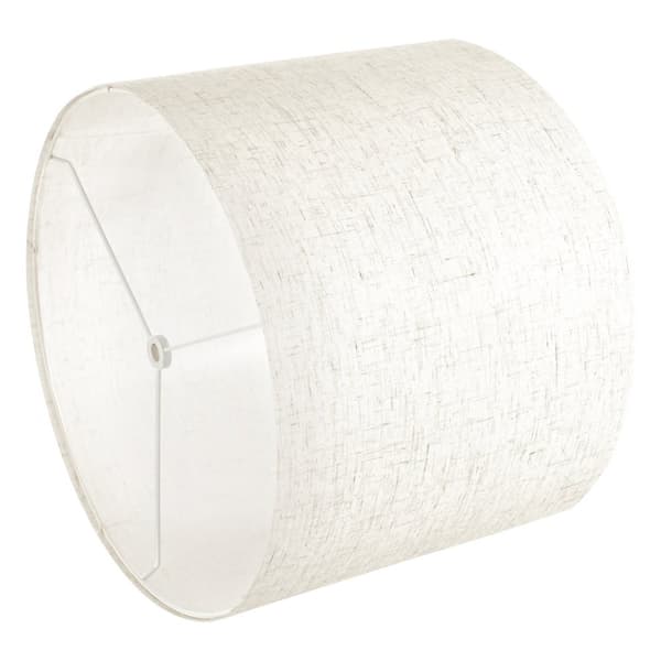 Rumpu-lampunvarjostin, 2 sarjaa, 13x13x10 tuumaa, Keskikokoinen pyöreä varjostin, vaalea pellava