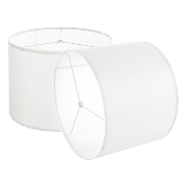 Drum-lampunvarjostin 2-setti, 13 x 13 x 10 tuumaa, keskikokoinen pyöreä varjostin, luonnonvalkoinen