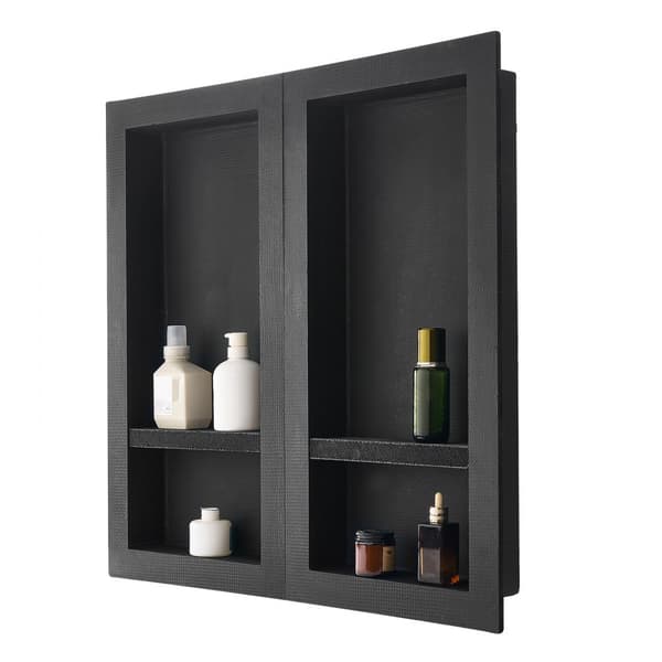 Brusniche Indbygget Væghylde, 40,6 x 81,3 cm, Ideel til Badeværelse, Dobbeltplads Design